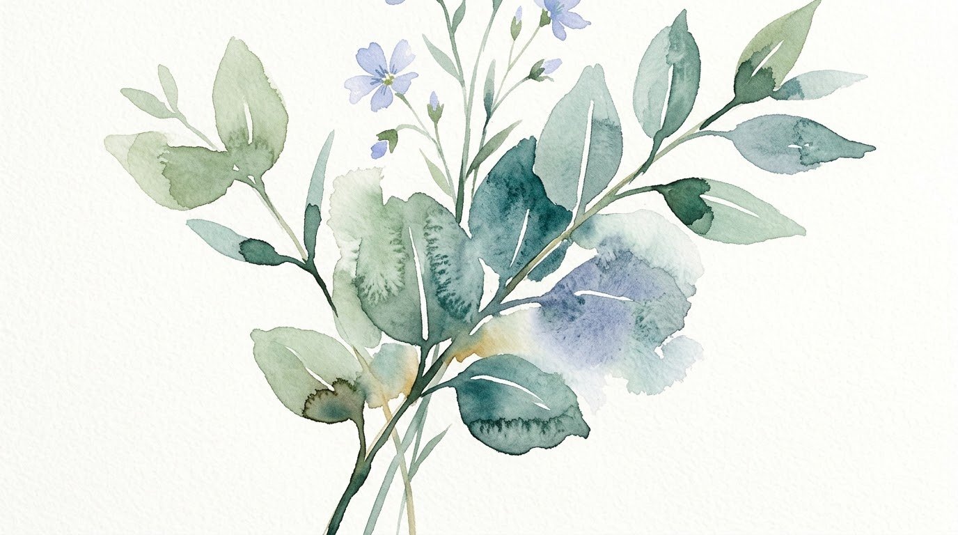 Loose watercolor botanical study generated from the watercolor prompt